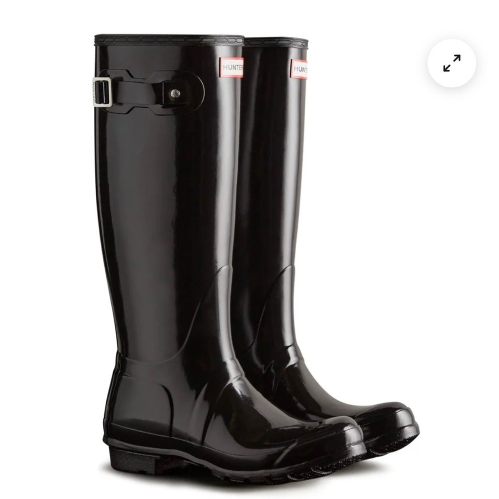 Hunter Womens Black Rubber Rain BOOTS Original Tall 10 Med Wft1000rma